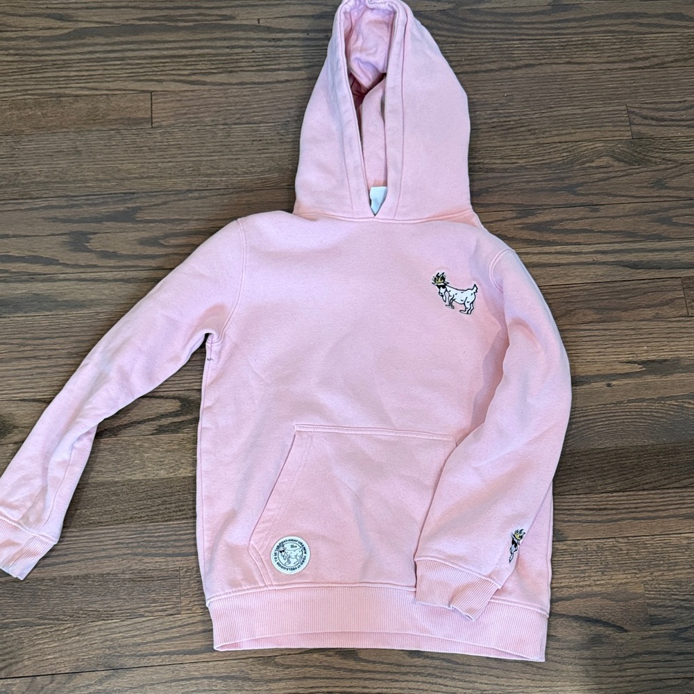Kids Pink Hoodie with Embroidered Dog